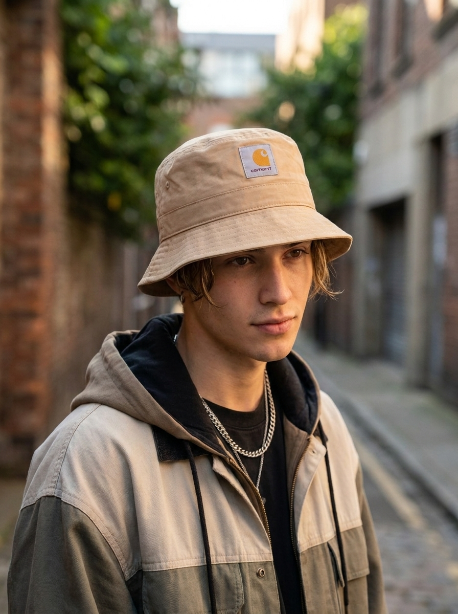 Carhartt WIP Beige Script Hamilton Bucket Hat