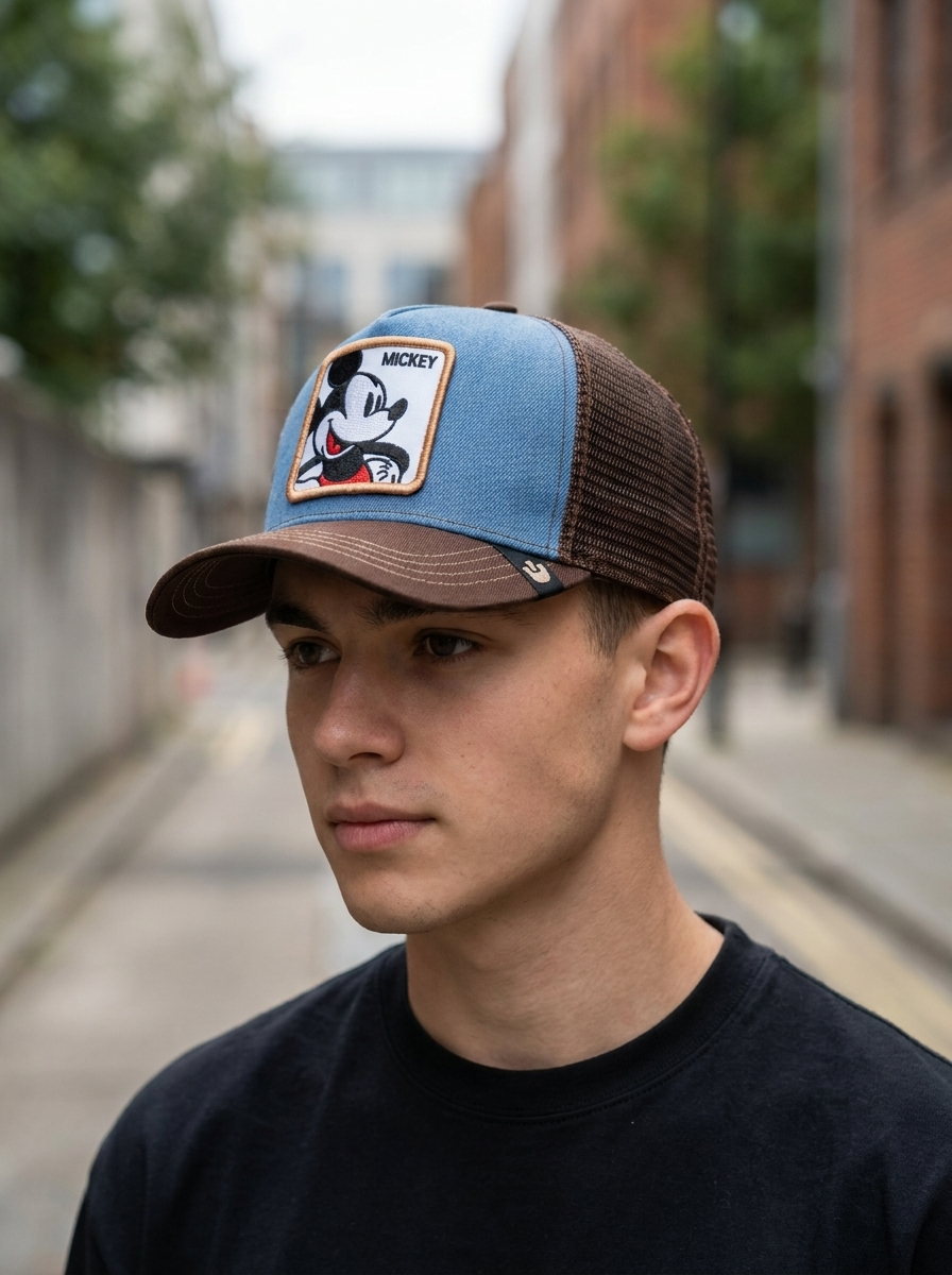 Capslab Mickey Mouse Blue & Black Mesh Back Cap