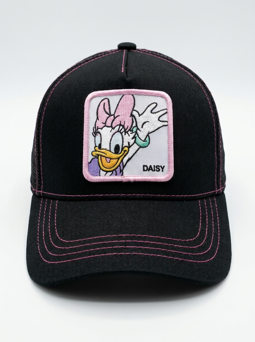 Capslab Black Daisy Duck "The Farm" Trucker Hat