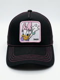 Capslab Black Daisy Duck "The Farm" Trucker Hat