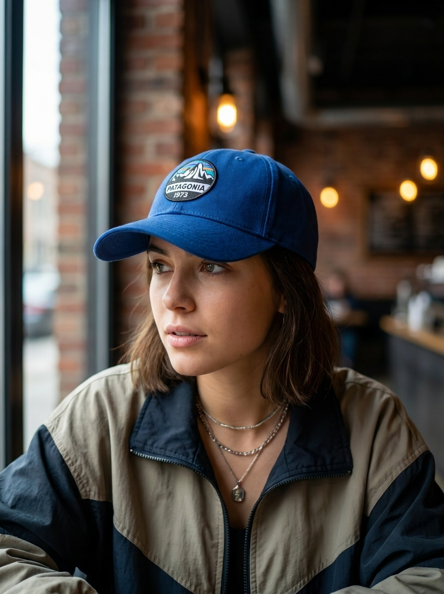 Patagonia Blue Fitz Roy 1973 Badge Cotton Baseball Cap
