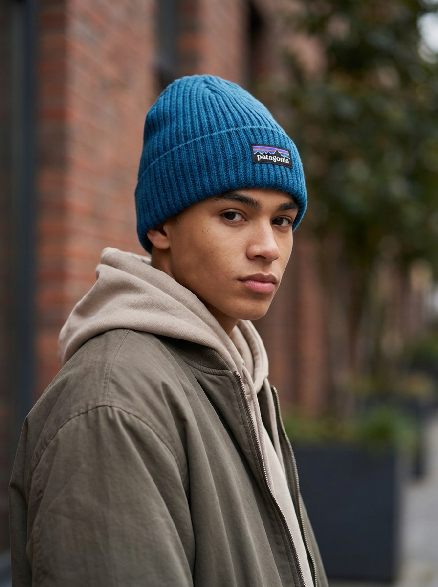 Patagonia Fisherman's Borealis Green Rolled Beanie