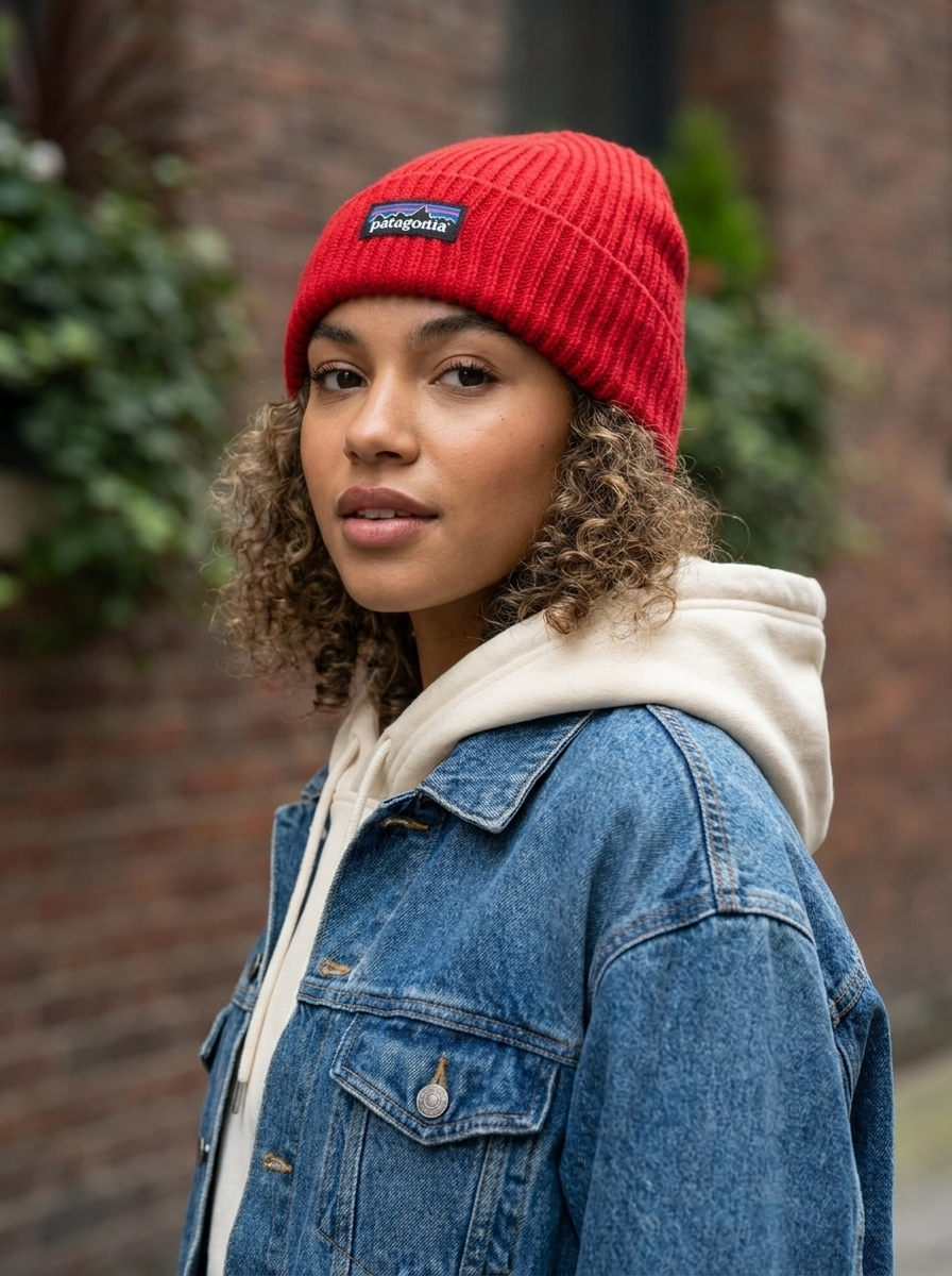 Patagonia Fisherman's Red Rolled Beanie