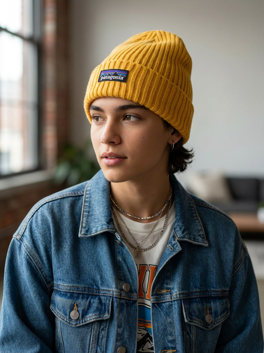 Patagonia Fisherman's Yellow Rolled Beanie