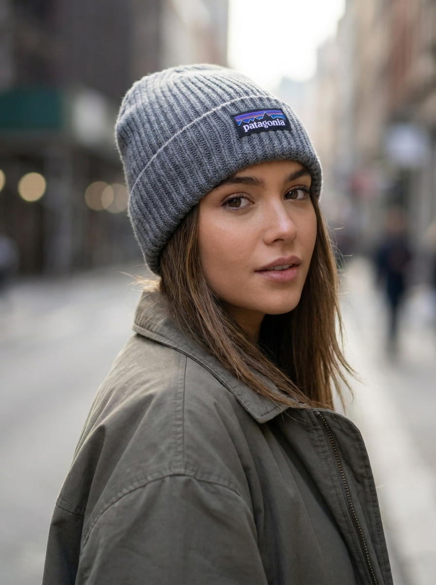 Patagonia Fishermans Forge Grey Rolled Beanie
