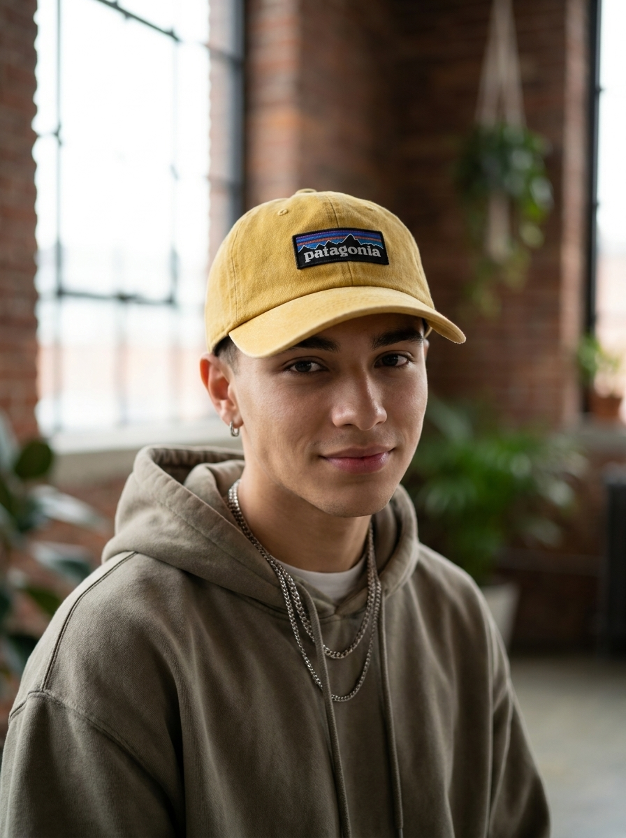 Patagonia Yellow Organic Cotton Unisex Baseball Cap