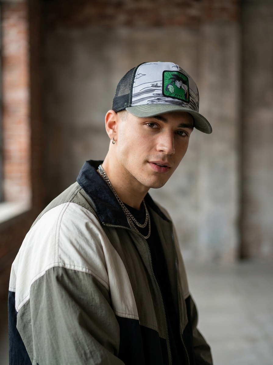 Capslab Dragon Ball Z Green & Grey Trucker Hat