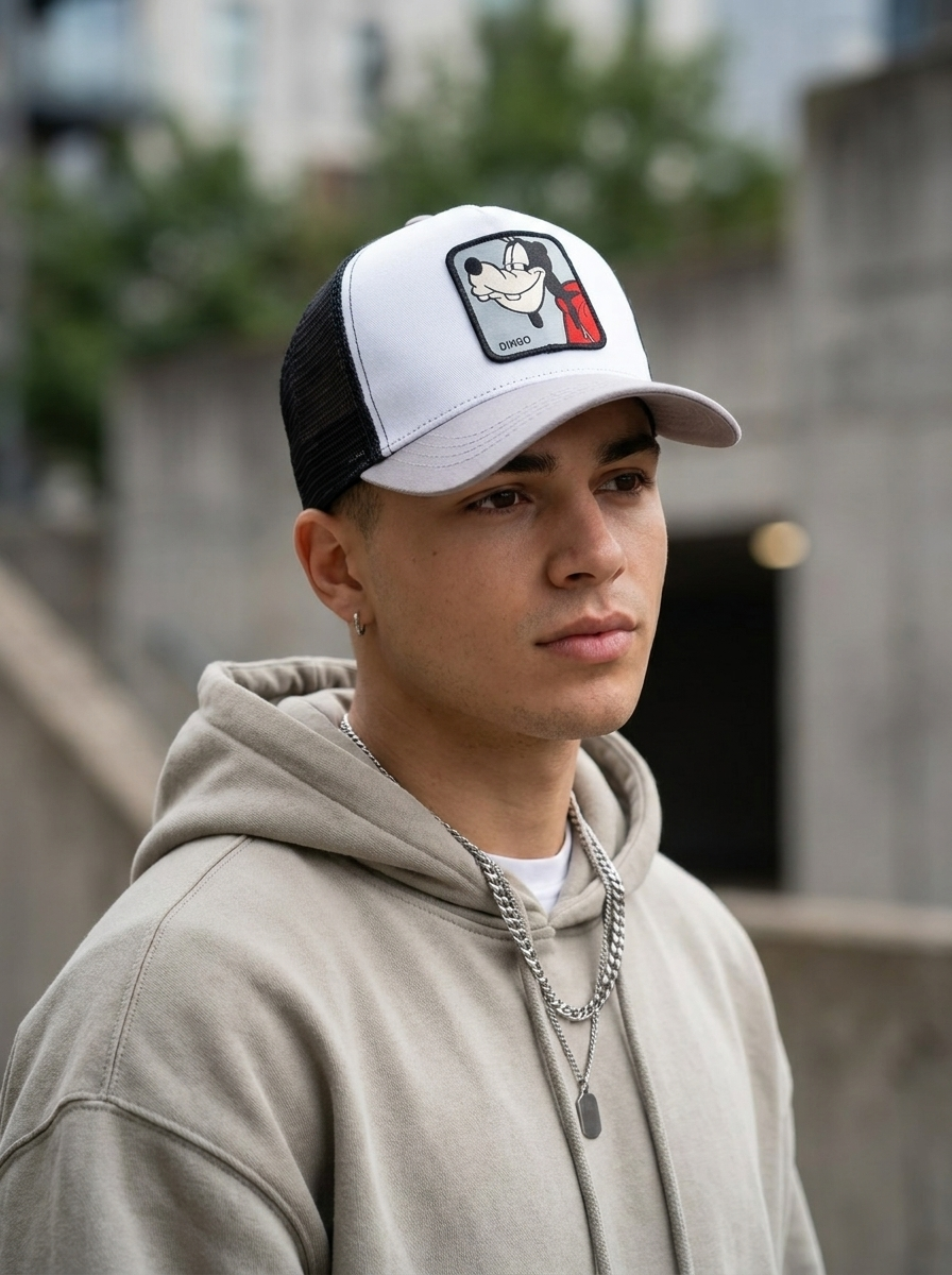 Capslab Goofy "Dingo" Patch Grey/White Trucker Cap