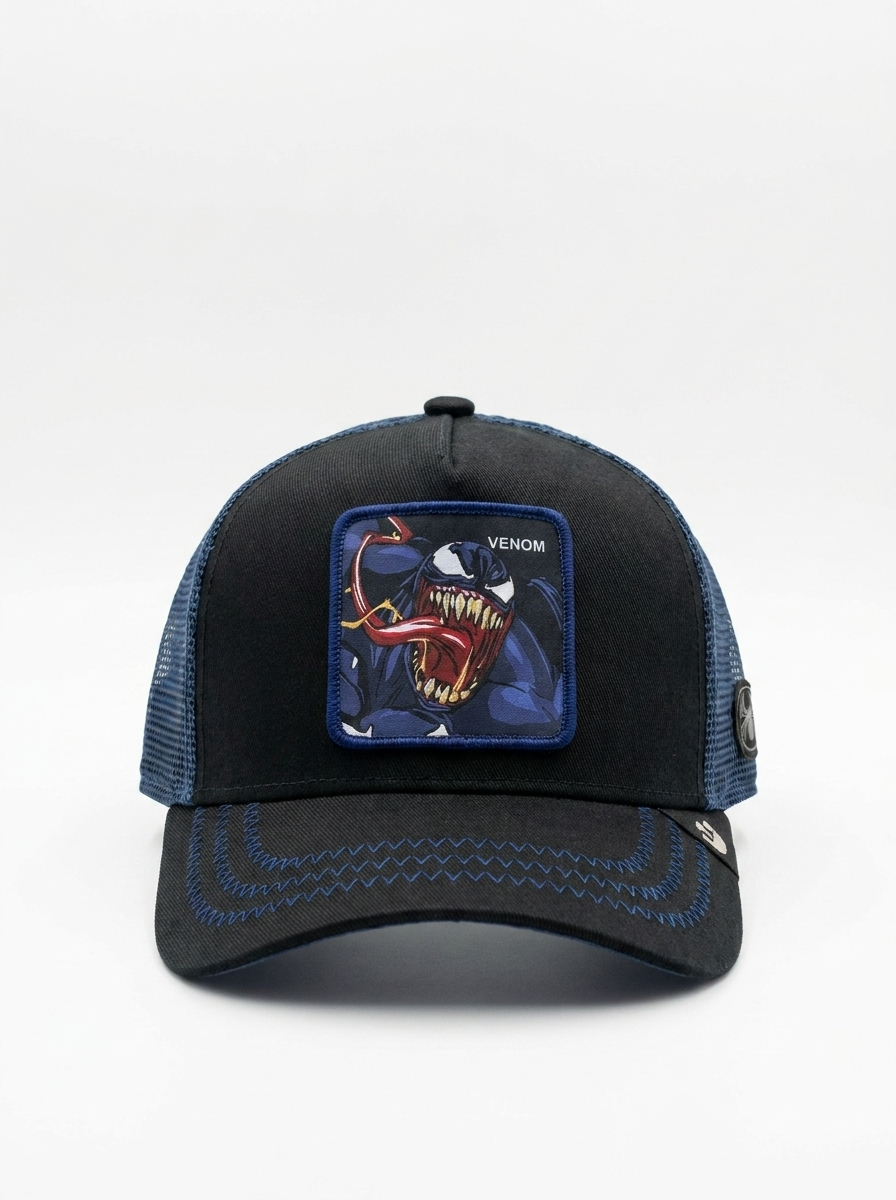 Capslab Venom Marvel Patch Black & Blue Trucker Cap