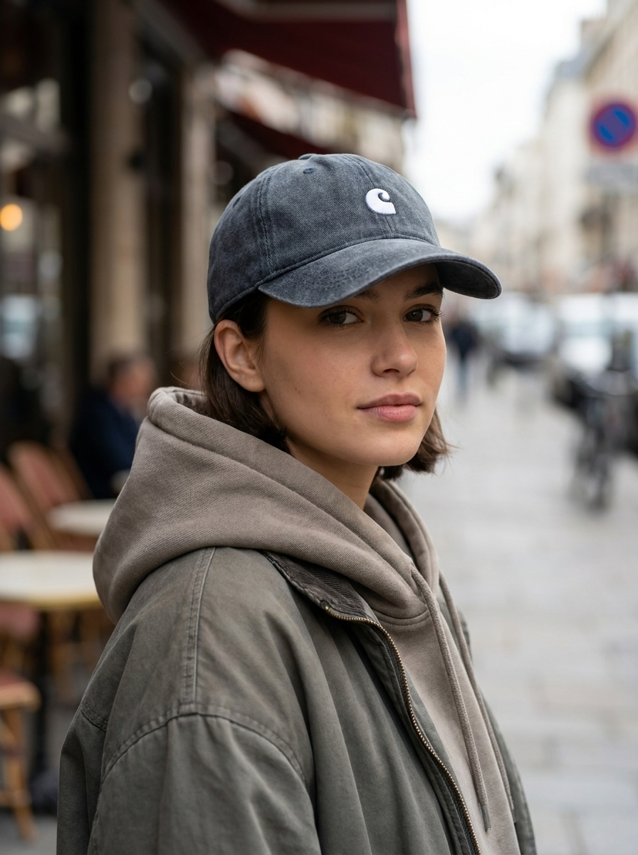 Carhartt WIP Grey Washed Madison Logo Baseball Cap
