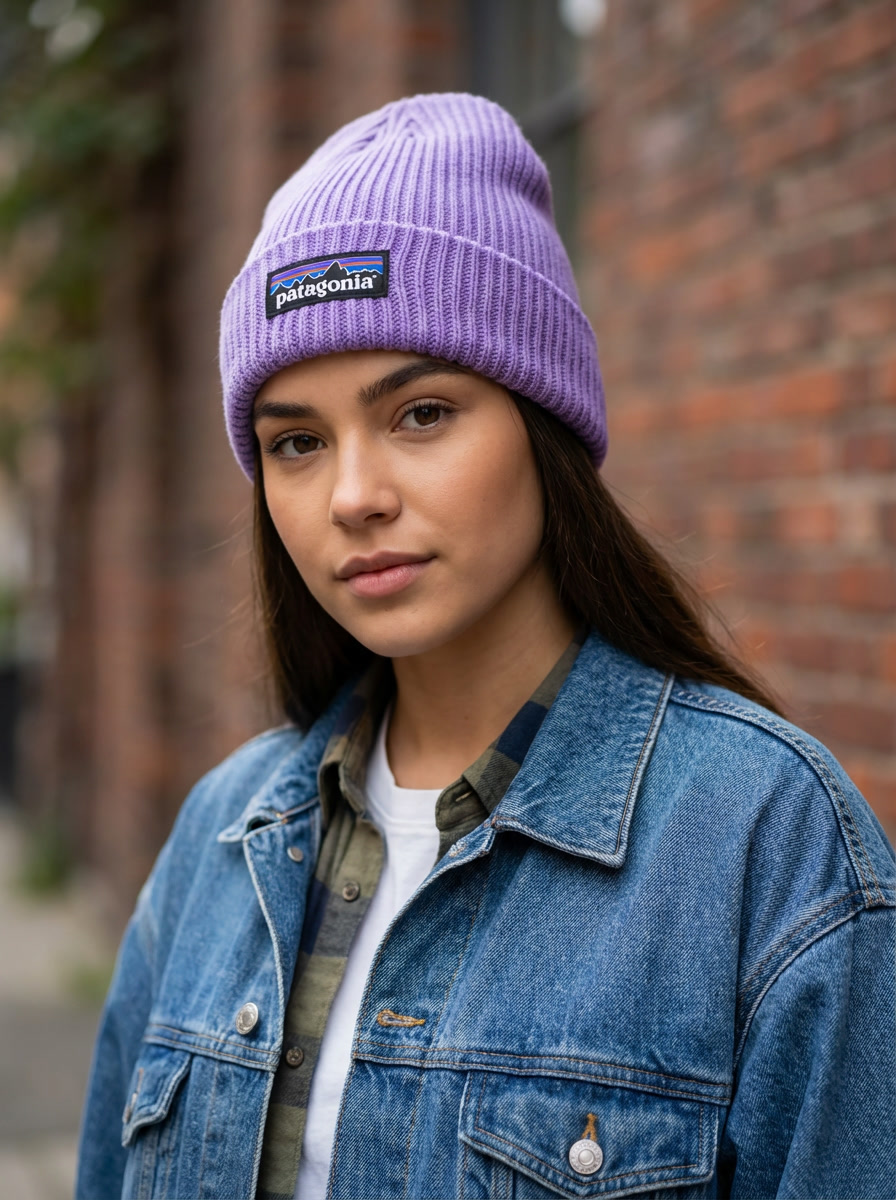 Patagonia Fisherman's Rolled Purple Beanie