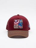 Capslab Marvel Captain America Patch Trucker Burgundy/Brown Cap