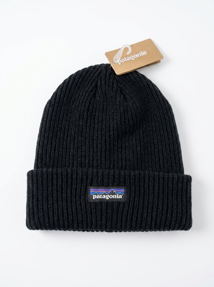 Patagonia Knit Cuffed Black Beanie Hat