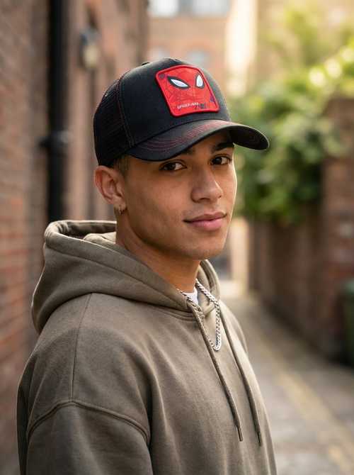 Capslab Goorin Bros x Marvel Spider-Man Black/Red Trucker Cap