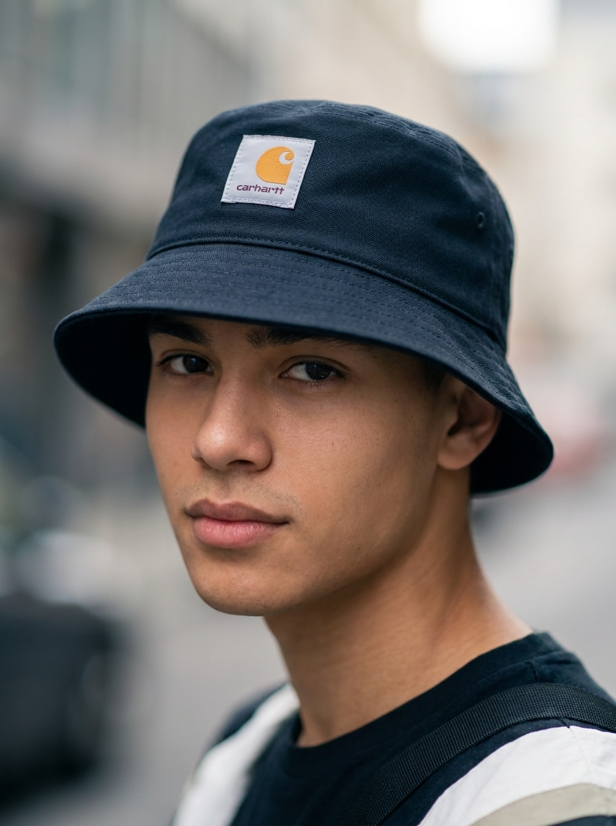Carhartt Canvas Logo Navy Bucket Hat