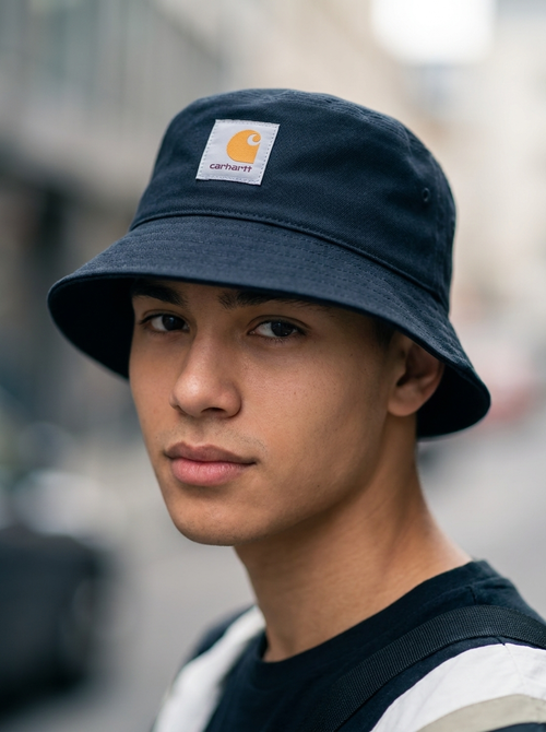 Carhartt Canvas Logo Navy Bucket Hat