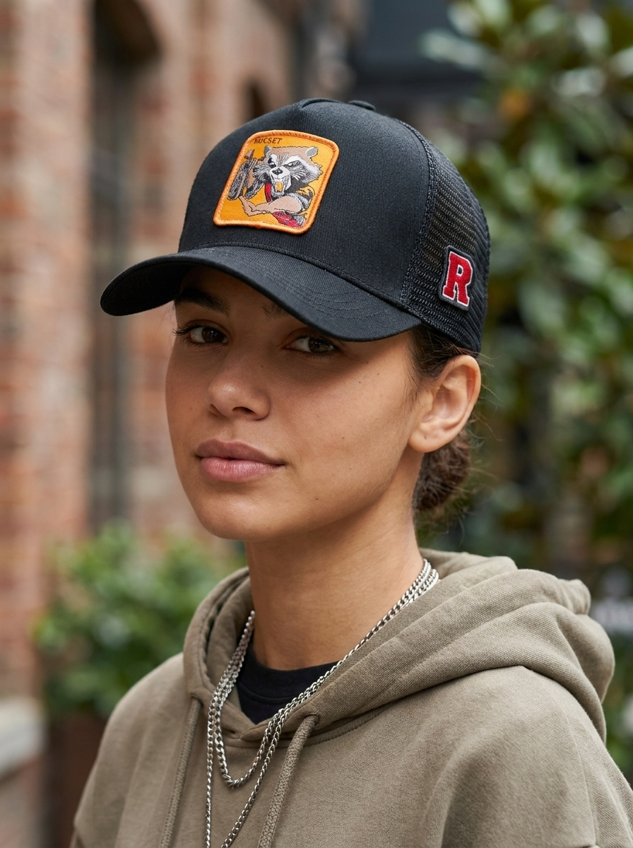Capslab Goorin Bros. Rocket Raccoon Patch Trucker Hat