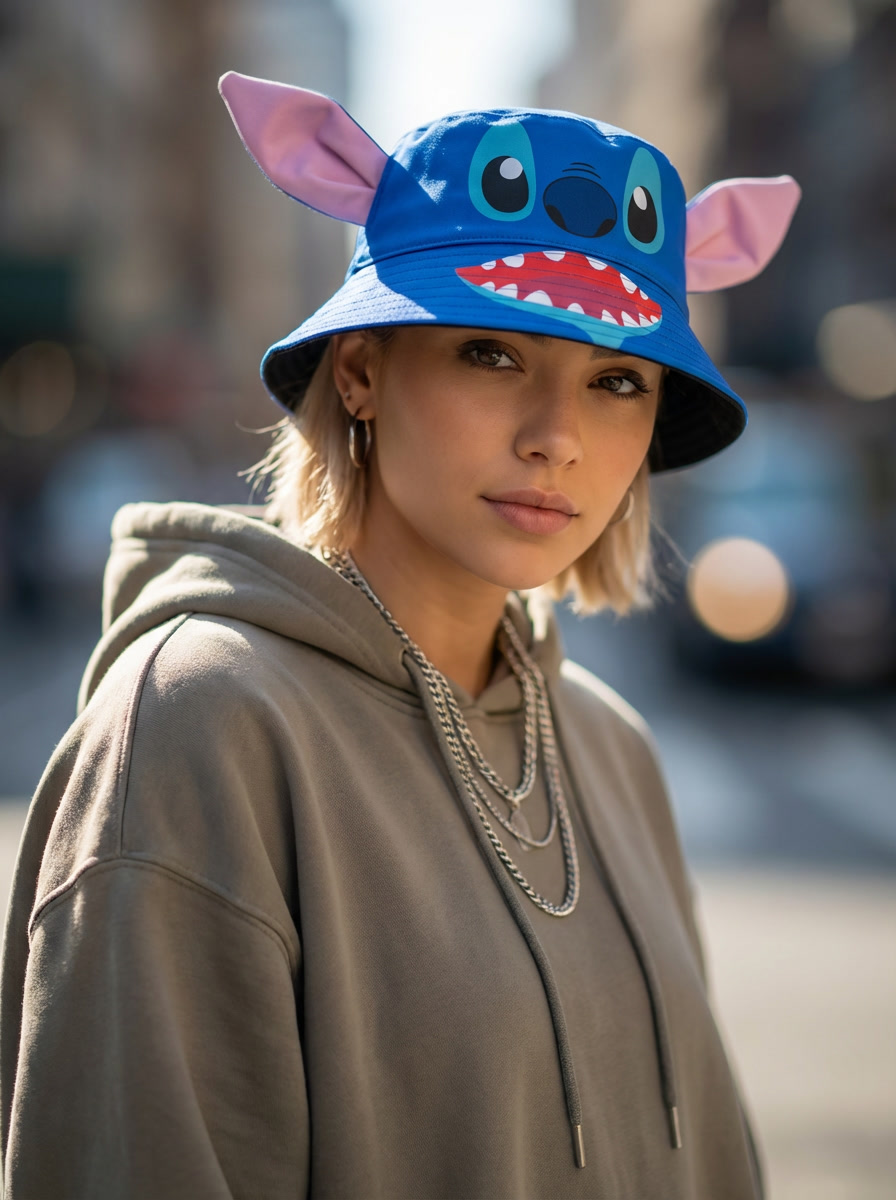 Disney Stitch Blue 3D Ear Bucket Hat