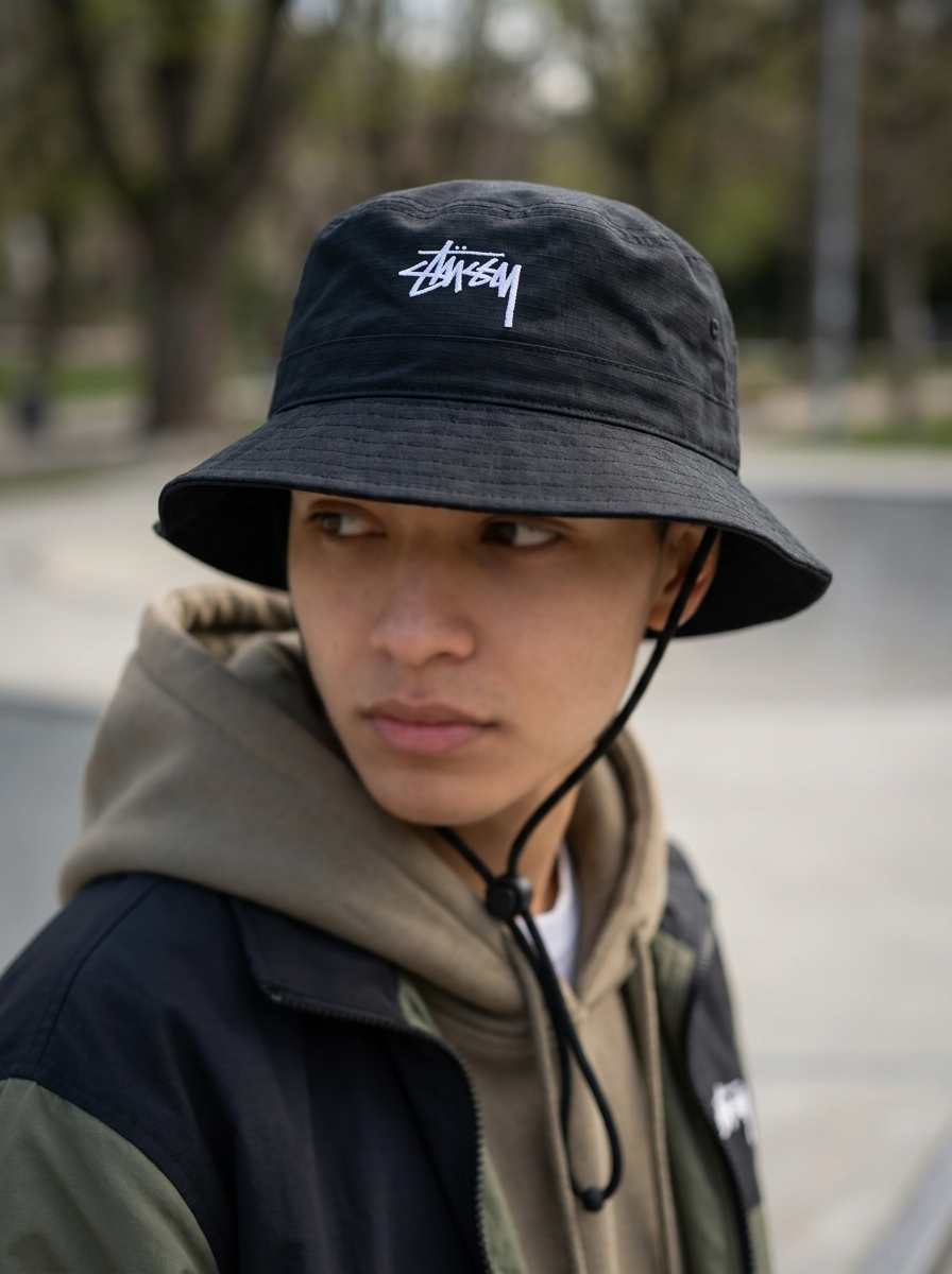 Stock Logo Black Bucket Hat