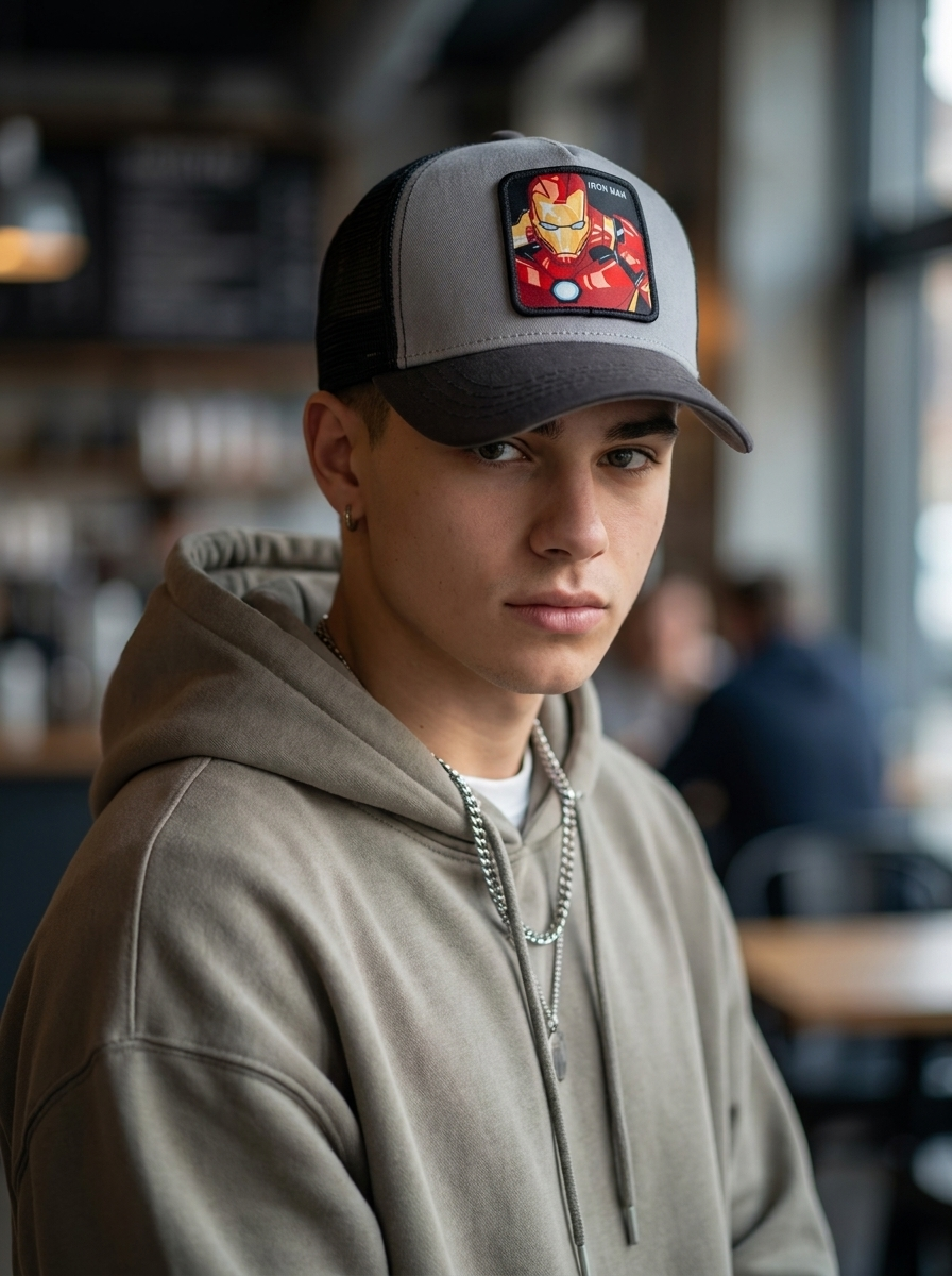 Capslab Marvel Grey/Black Iron Man Trucker Cap