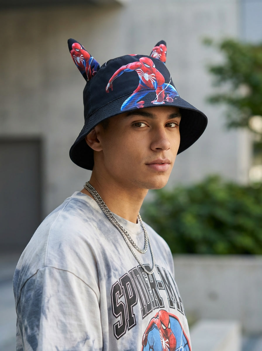 Marvel Spider-Man Action Print Bucket Hat