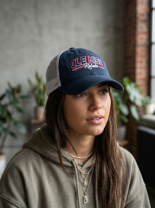47 Brand Ole Miss Rebels Two-Tone Snapback Trucker Cap