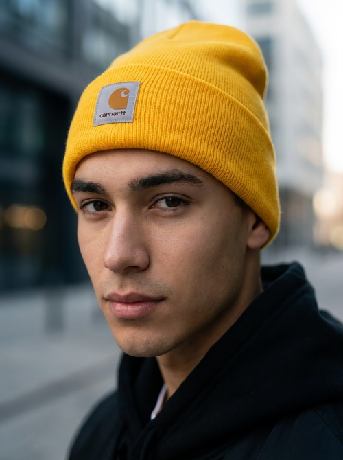 Carhartt A18 Mustard Yellow Knit Beanie