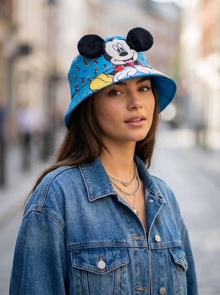 Disney Mickey Mouse Character Print Festival Bucket Hat