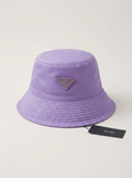 Premium Purple Nylon Metal Triangle Detail Bucket Hat