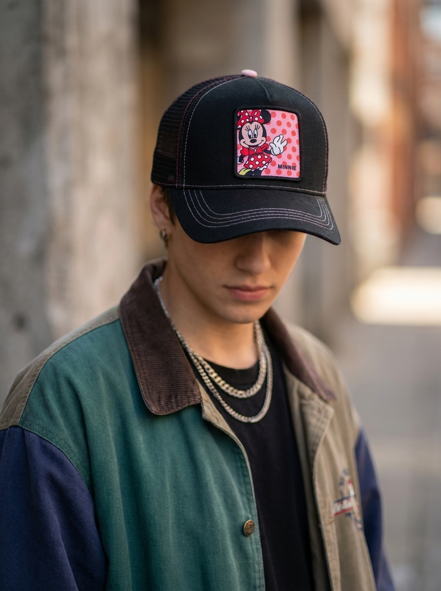 Capslab Goorin Bros. Disney Minnie Mouse Mesh Black Trucker Hat