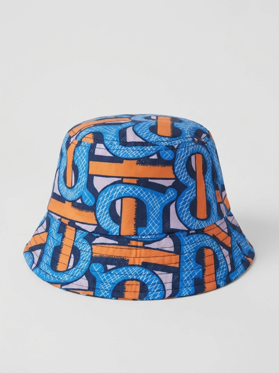 Heritage Blue & Orange Monogram Bucket Hat