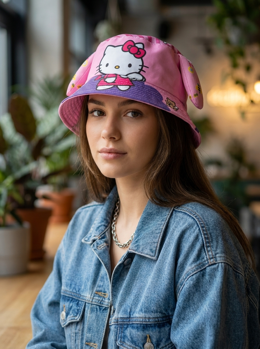 Sanrio Hello Kitty Kids' Pink Graphic Bucket Hat