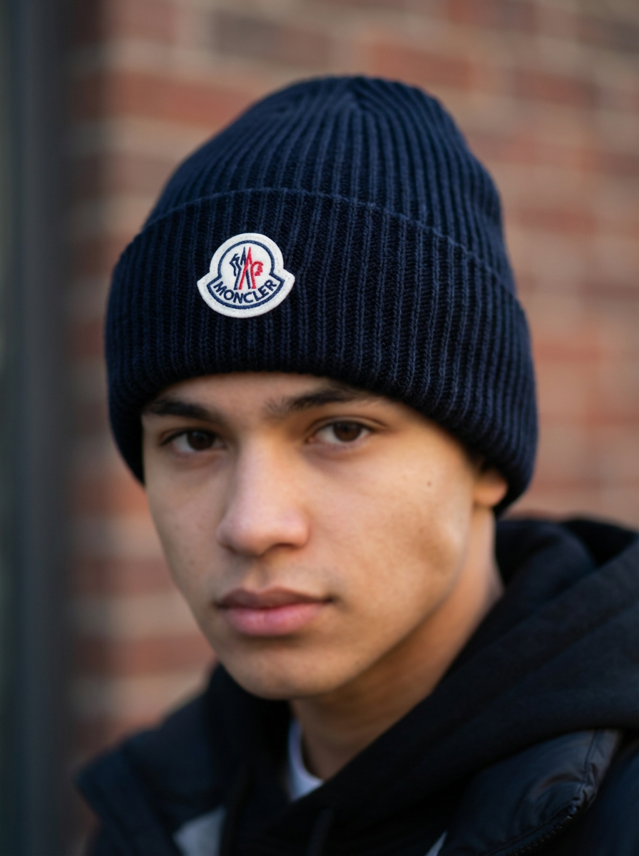 Premium Black Ribbed Knit Wool Beanie