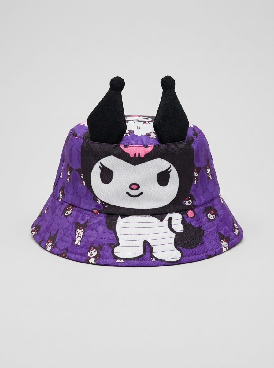 Sanrio Kuromi Mischievous Purple All-Over Print Bucket Hat