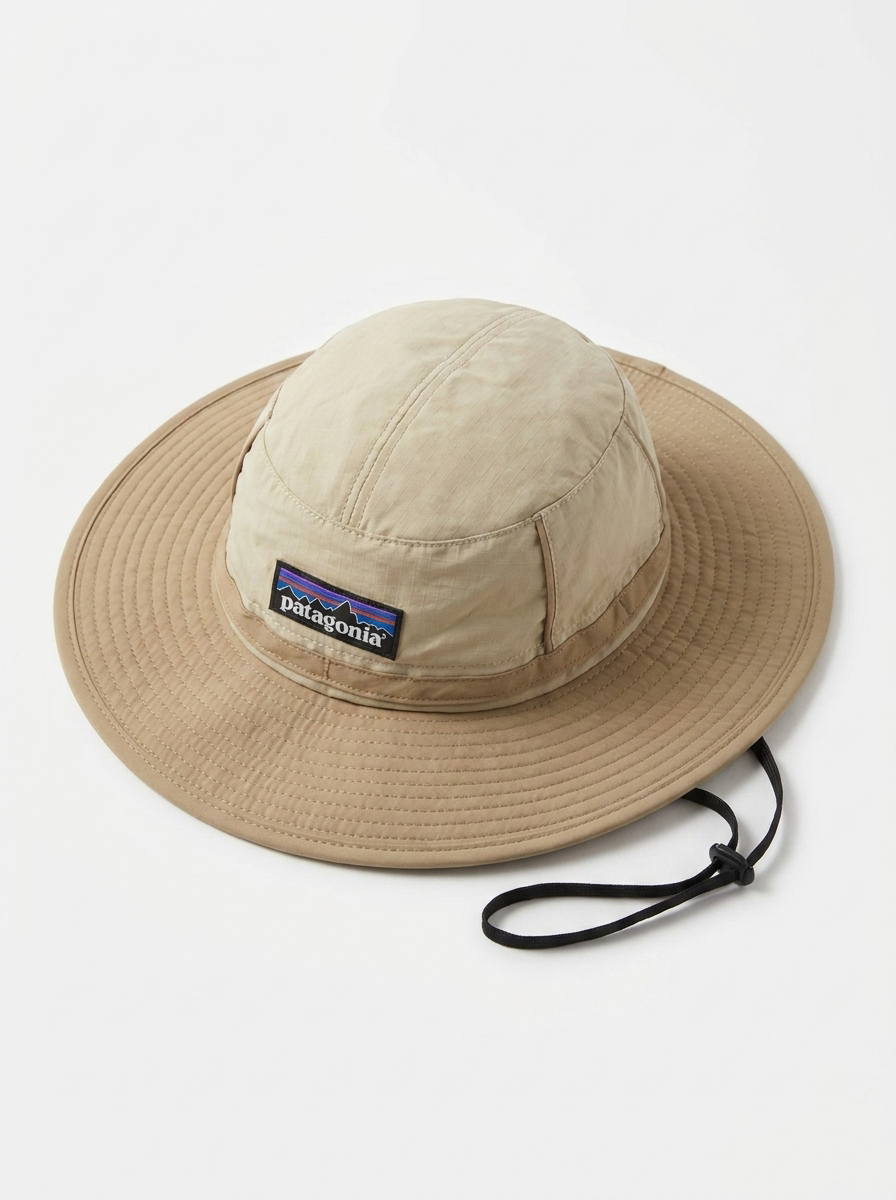 Patagonia Khaki Sun Wide-Brim Chin Strap Adjustable Hat