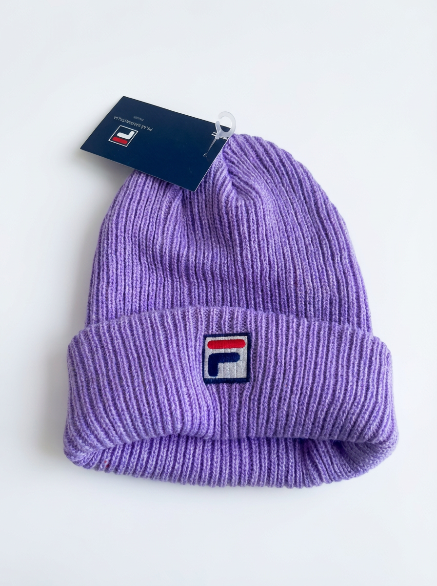 Fila Heritage Lavender Unisex Ribbed Knit Beanie