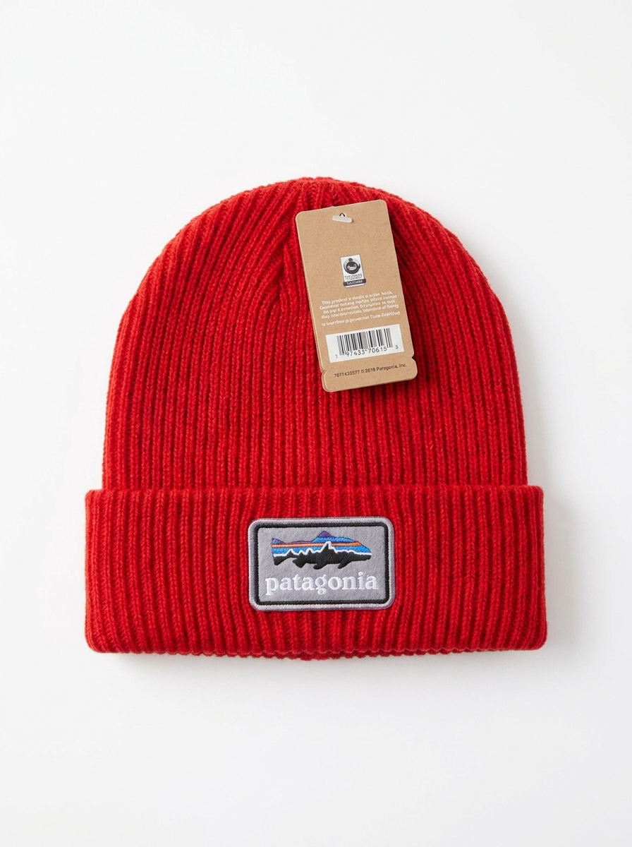 Patagonia Fishermans Classic Forge Red Rolled Beanie
