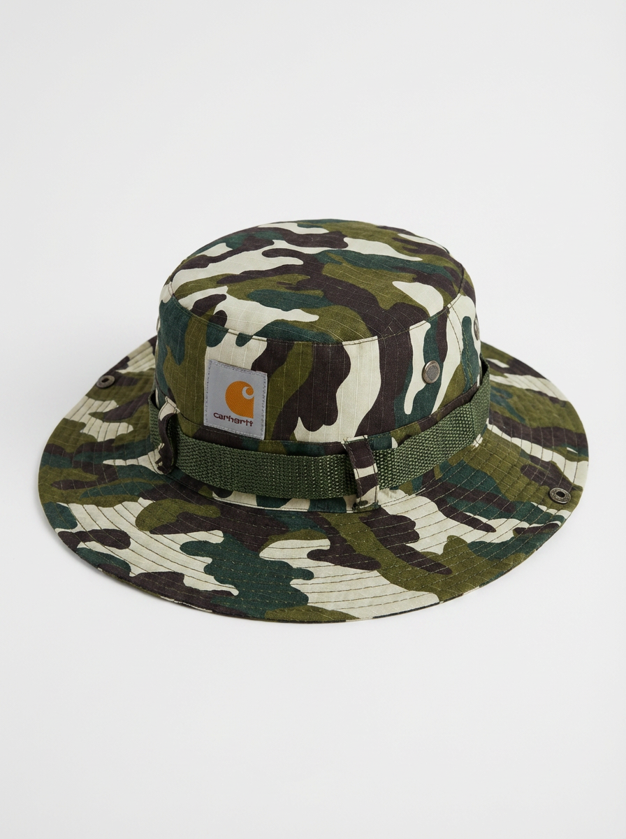 Carhartt Green Camouflage Ripstop Boonie Sun Bucket Hat