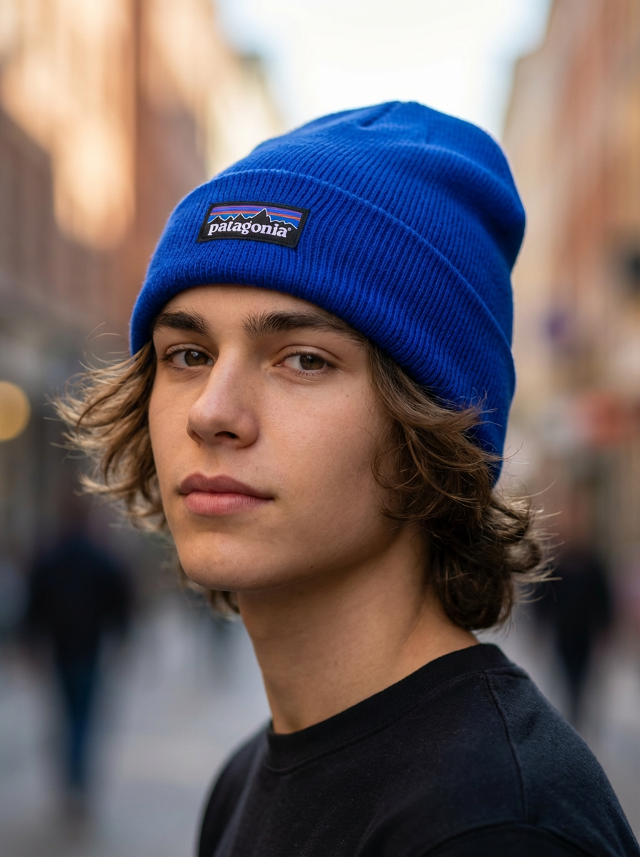 Patagonia Blue Unisex Fisherman’s Rolled Beanie