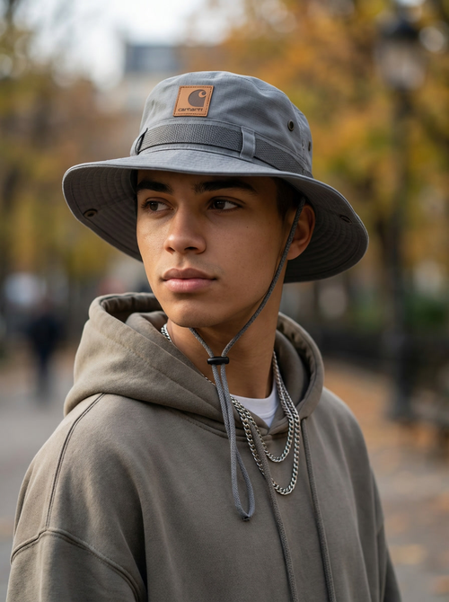 Carhartt Force Grey Wide Brim Sun Protection Bucket Hat