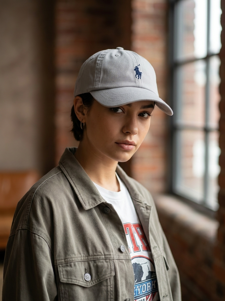 Polo Ralph Lauren Grey Cotton Chino Baseball Cap