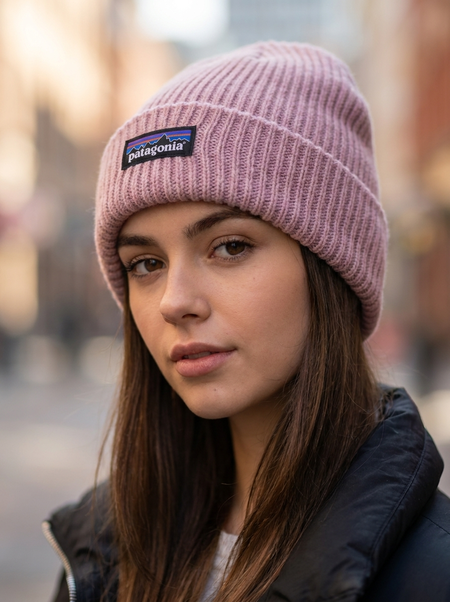 Patagonia Fishermans Pink Unisex Rolled Cuff Beanie