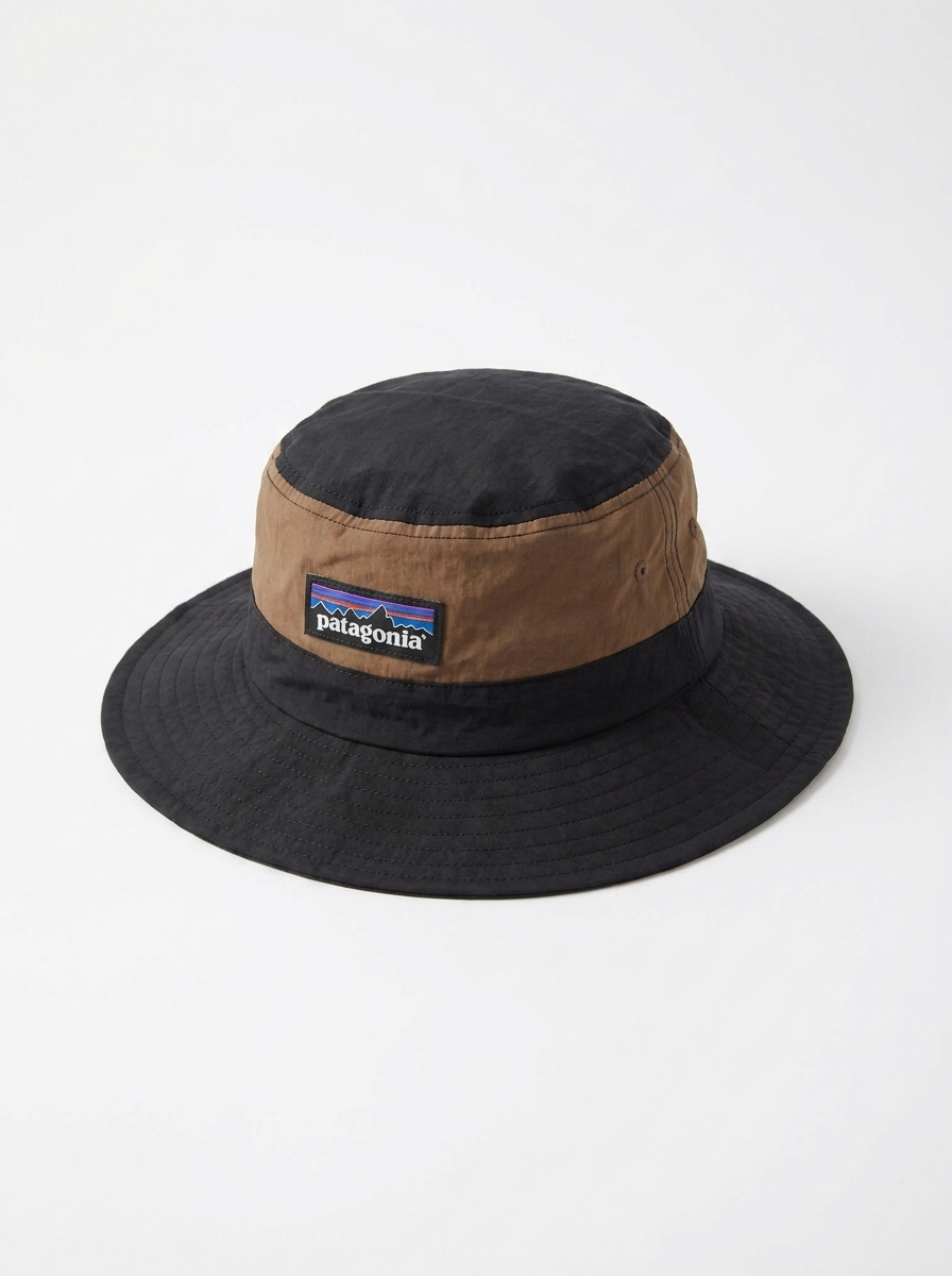 Patagonia Black & Mulch Brown Wavefarer Bucket Hat