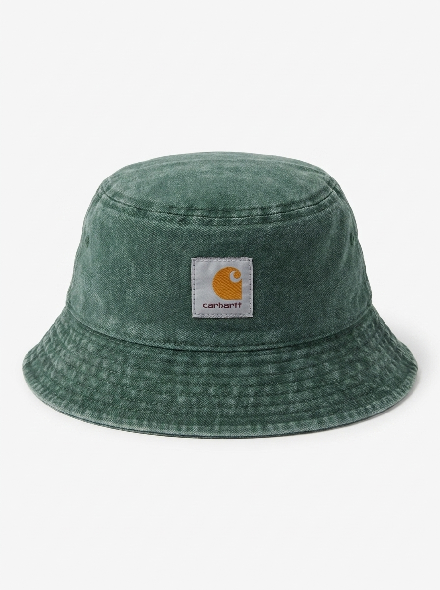 Carhartt Washed Pine Green Canvas Bucket Hat