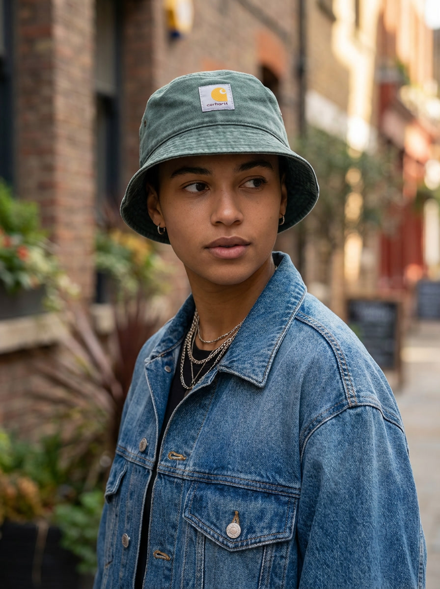 Carhartt Washed Pine Green Canvas Bucket Hat