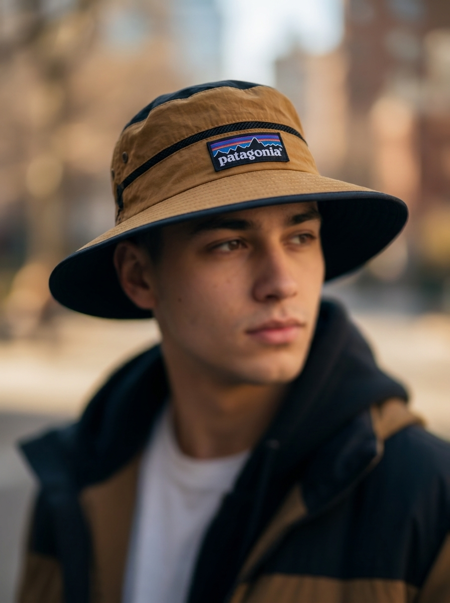Patagonia Khaki/Black Baggies Brimmer Hat