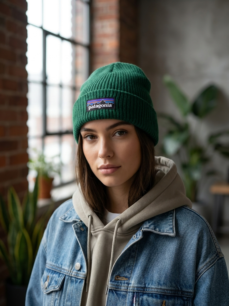 Patagonia Dark Green Everyday Ribbed Knit Beanie