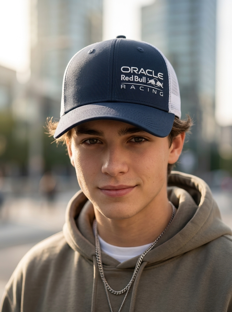 New Era Navy Oracle Red Bull Racing 9FORTY Trucker Cap