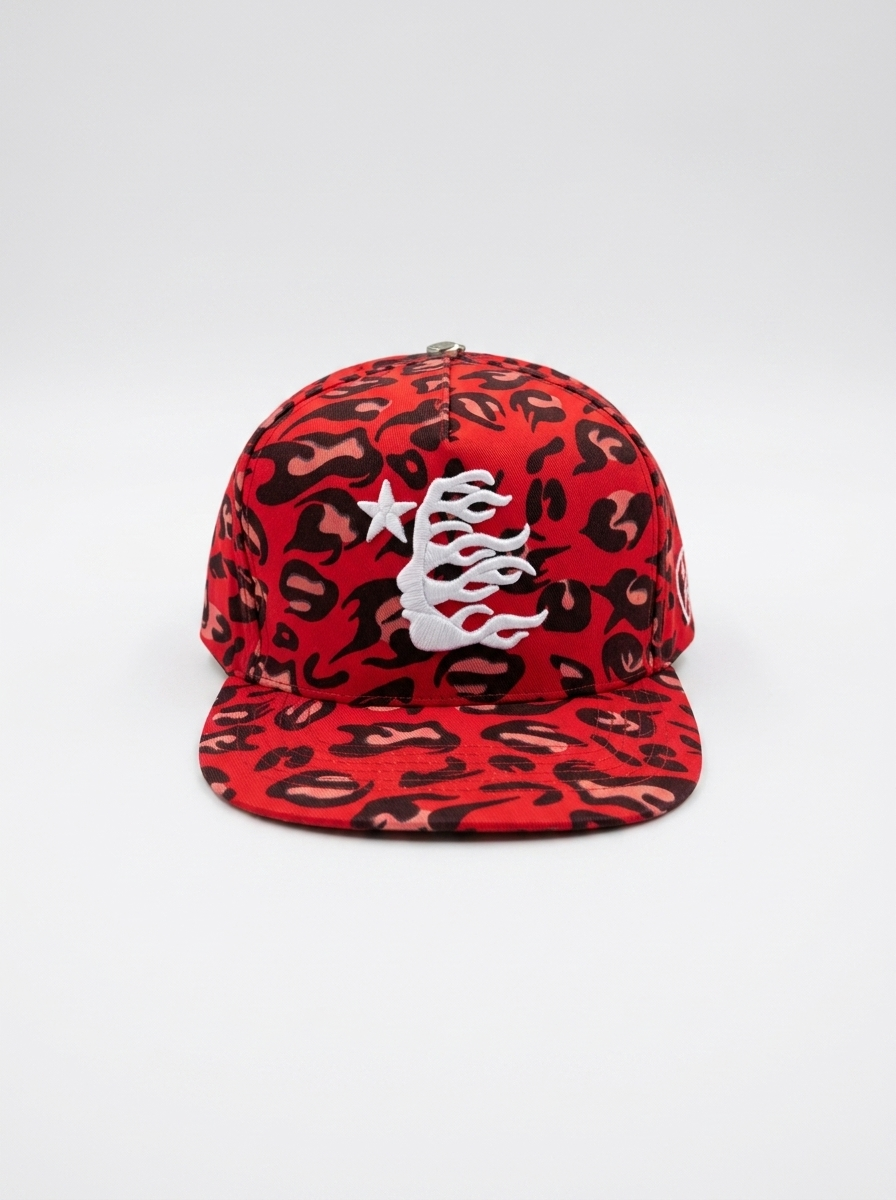 Safari Flame Red Embroidered Streetwear Cap