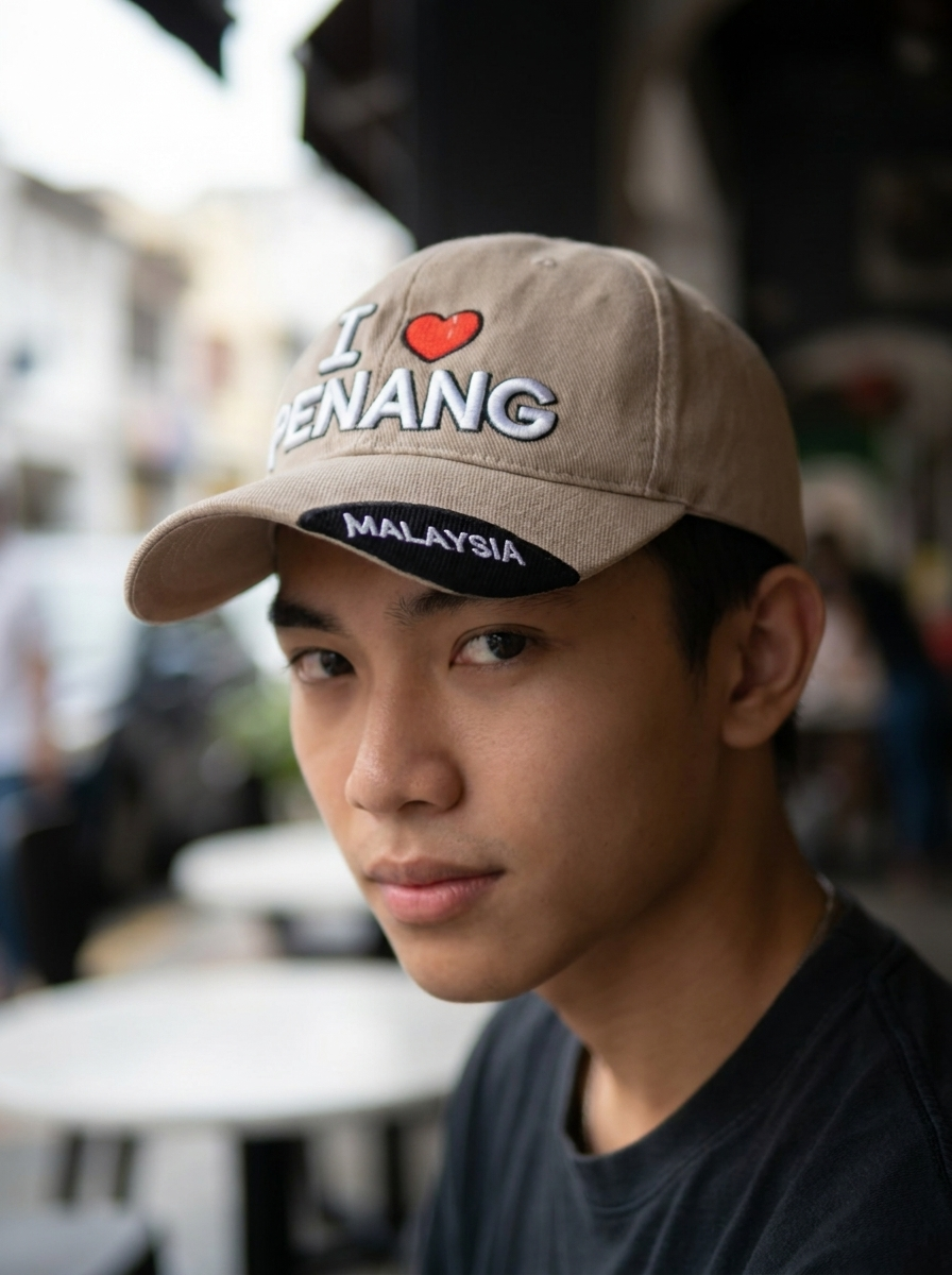 Heritage Penang "I Love Malaysia" Khaki Baseball Cap